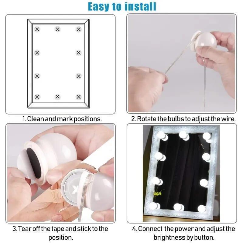 Rechargeable Vanity Mirror LED Lights - Perfect Lighting for Beauty Routine